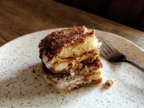 Tiramisu - Classically prepared but with cooked egg yolks instead